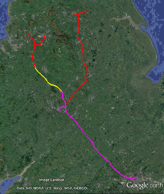 map of the routes of HS2